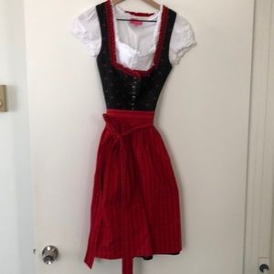 Traditional German Dirndl for Frühlingsfest or Oktoberfest. Knee-length